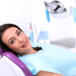Woman in dental chair