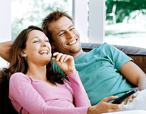 couple watching tv