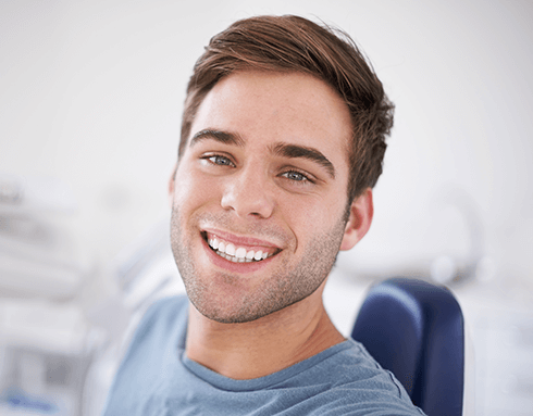 man at the dentist