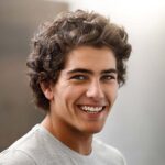 young man smiles showing off how tooth bonding repairs damaged teeth