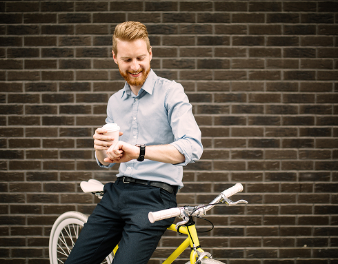 man checking his watch