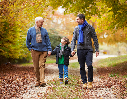 three generations of men